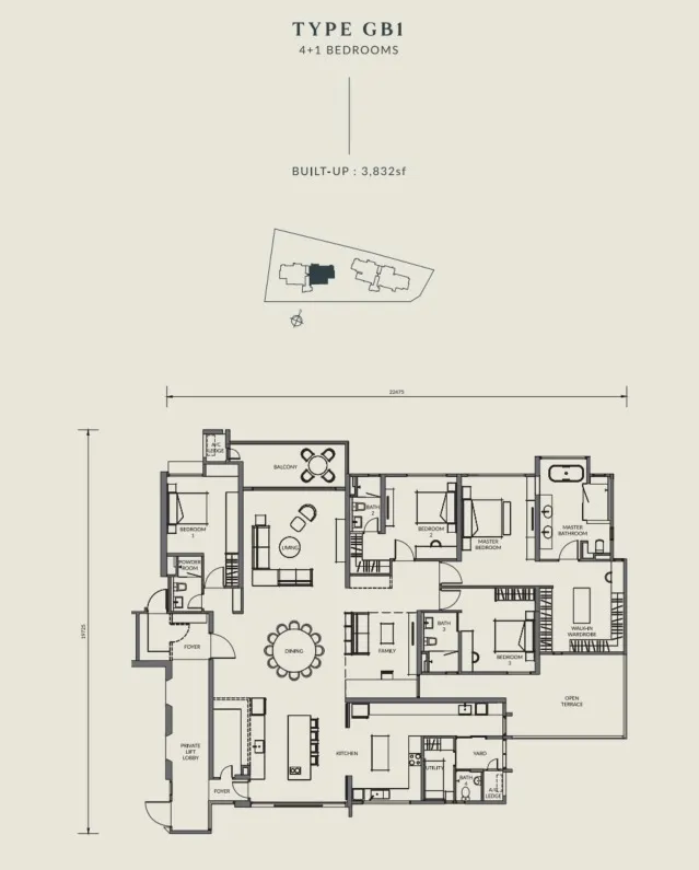 Aetas Seputeh Type GB1 floor plan