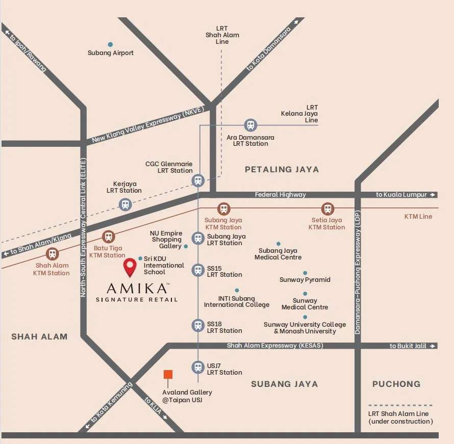 Amika Residence location map