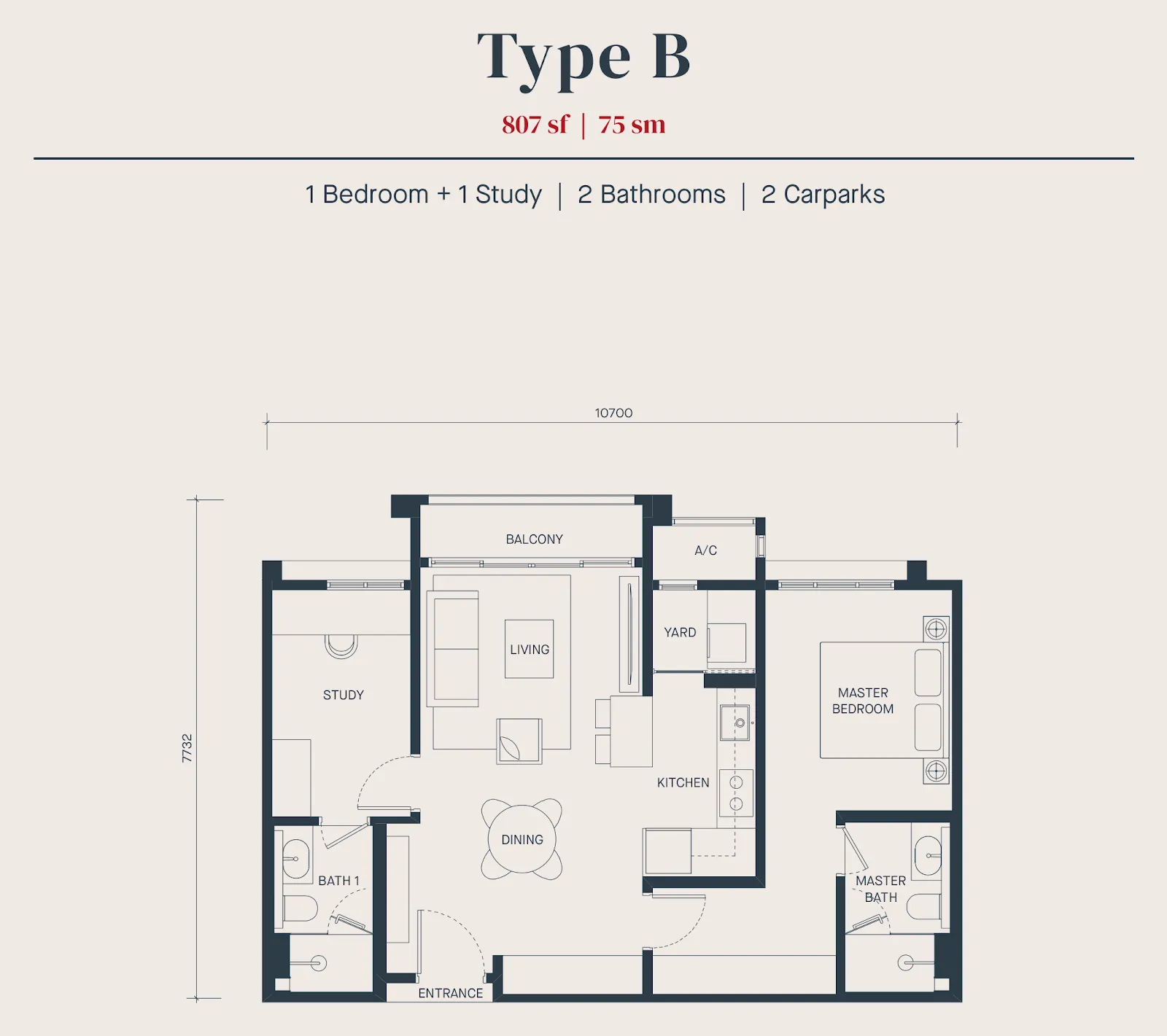 Avéa Type B floor plan