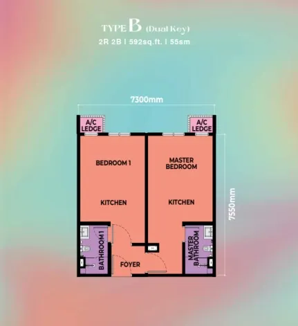 Axis, Causewayz Square Type B floor plan