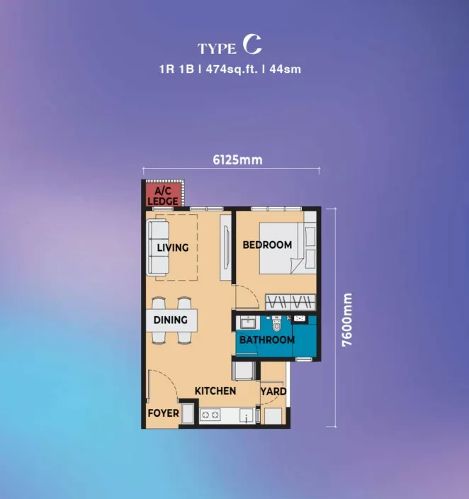 Brixton, Causewayz Square Type C floor plan
