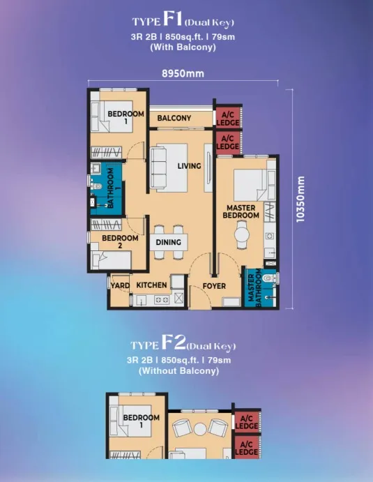Brixton, Causewayz Square Type F floor plan