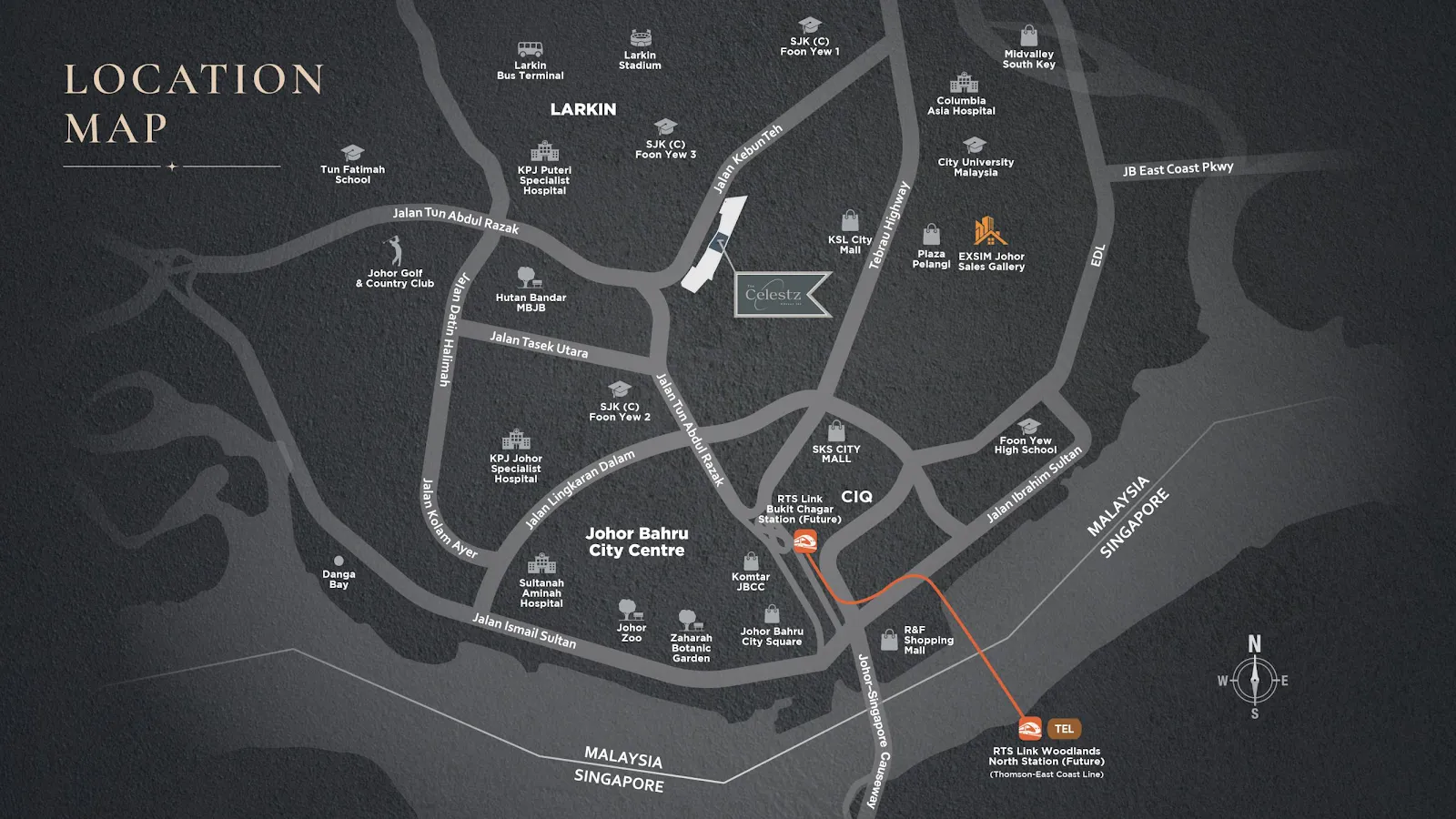 Celestz location map