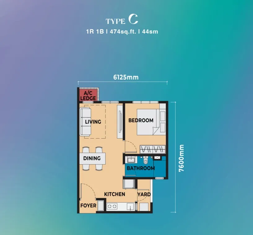 Dover, Causewayz Square Type C floor plan