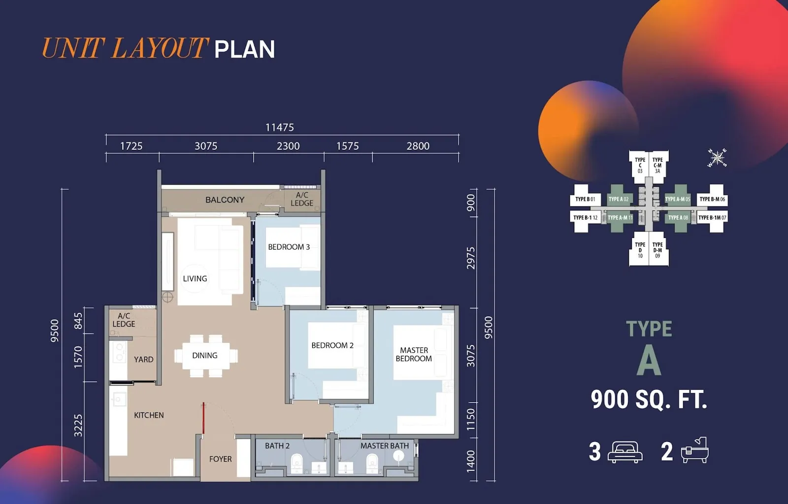Dwi Aurora Type A floor plan