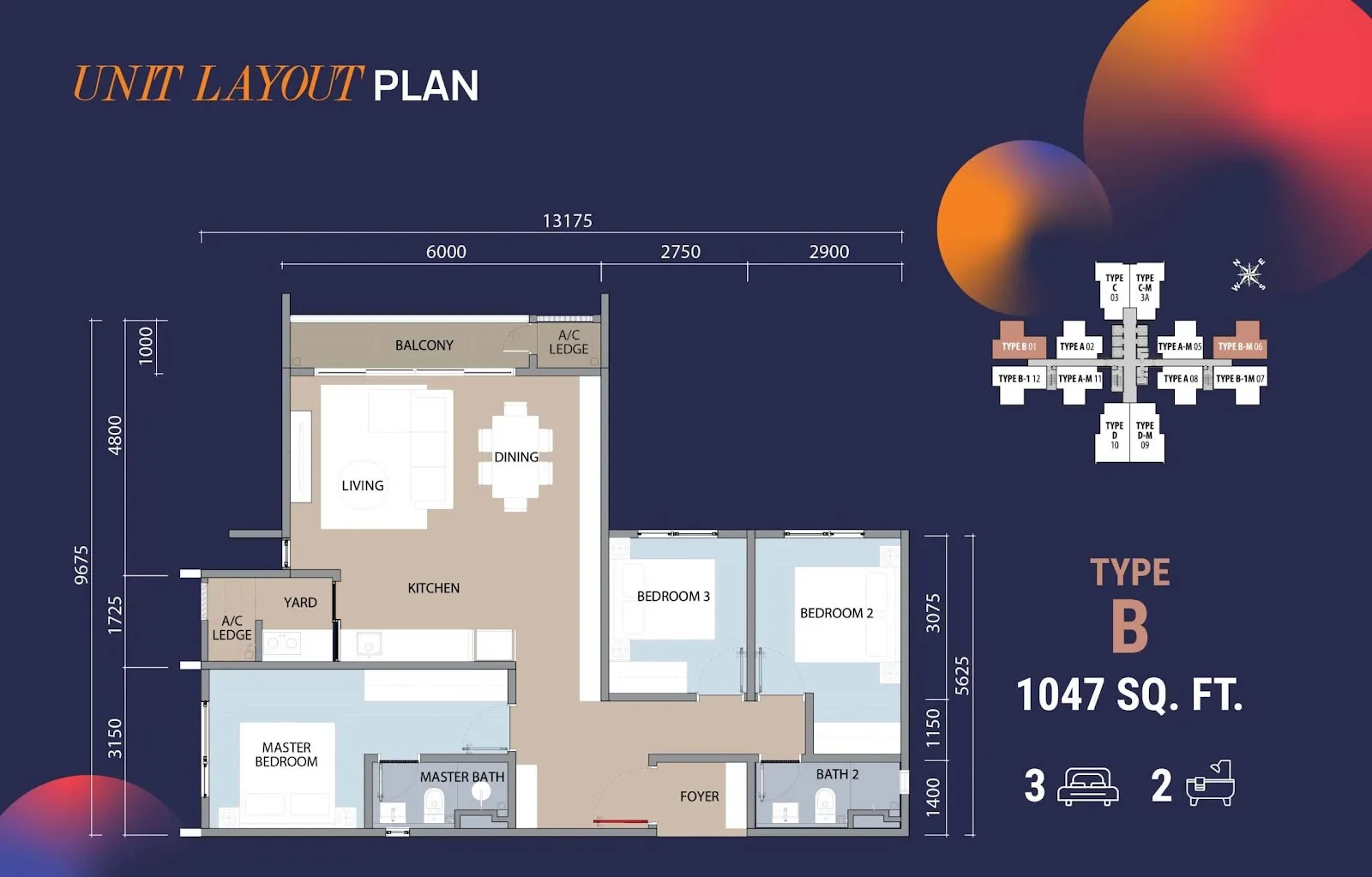 Dwi Aurora Type B floor plan