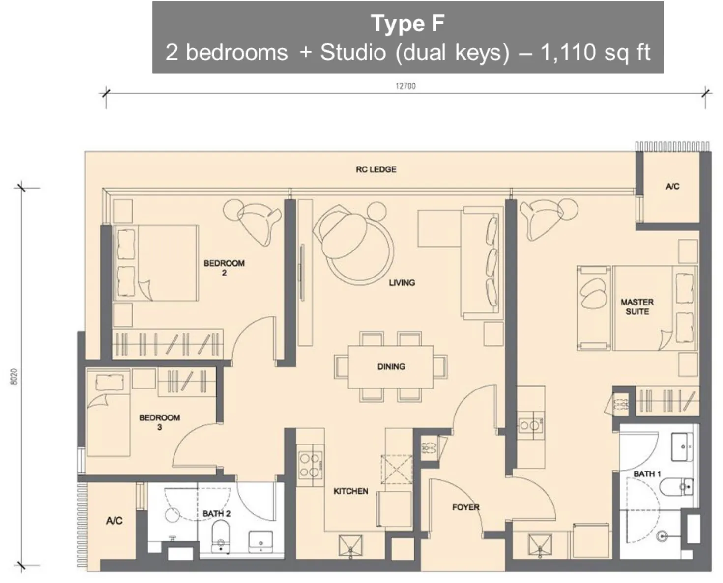 Grand Medini Type F floor plan