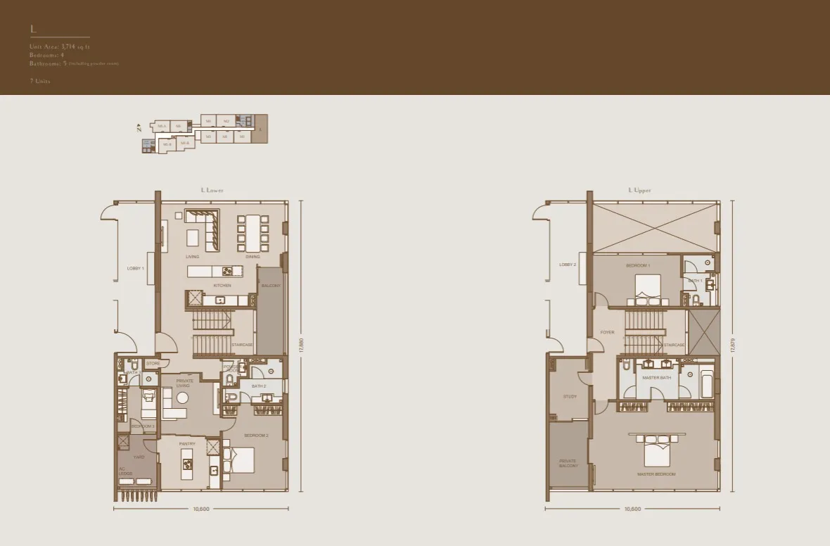 111 Menerung Type L(Duplex) floor plan, about 3714 sq ft