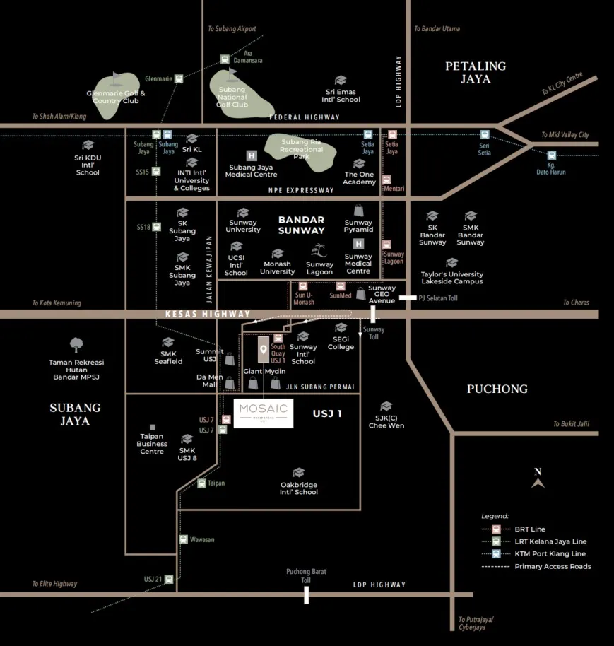 Mosaic location map