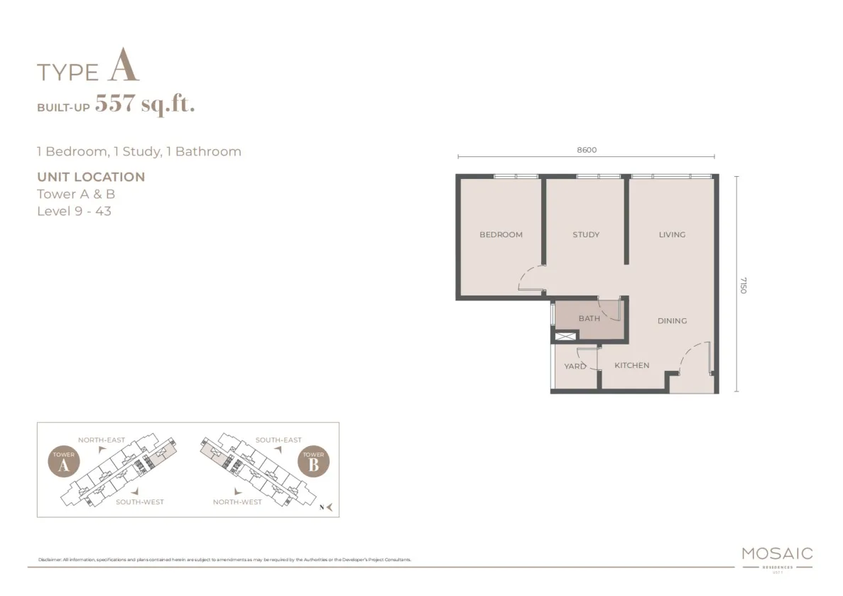 Mosaic Type A floor plan