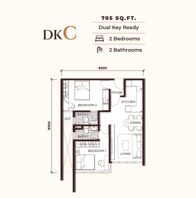 One Seputeh Type DKC floor plan