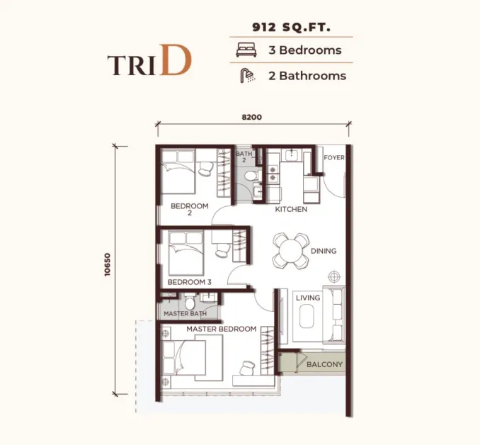 One Seputeh Type TRID floor plan