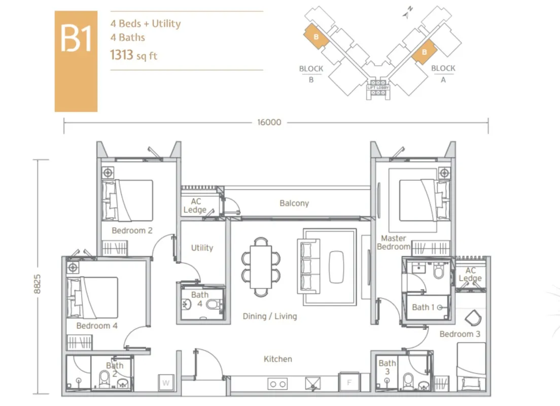 Papyrus Type B1 floor plan