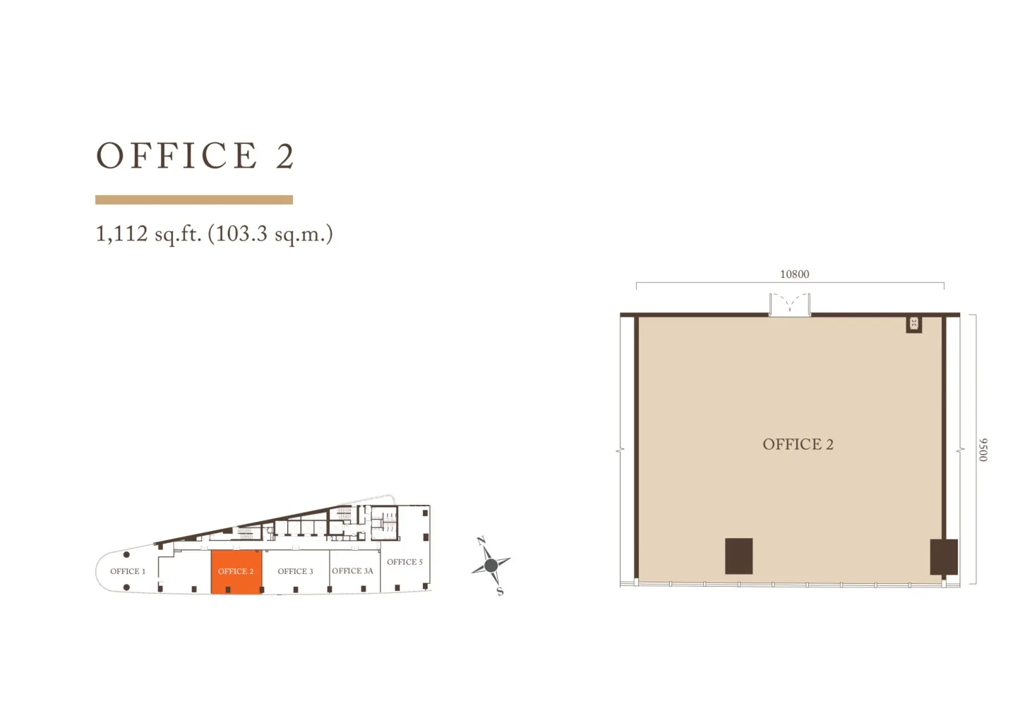 Pavilion Square Office Office Layout 2 floor plan, about 1300 sq ft