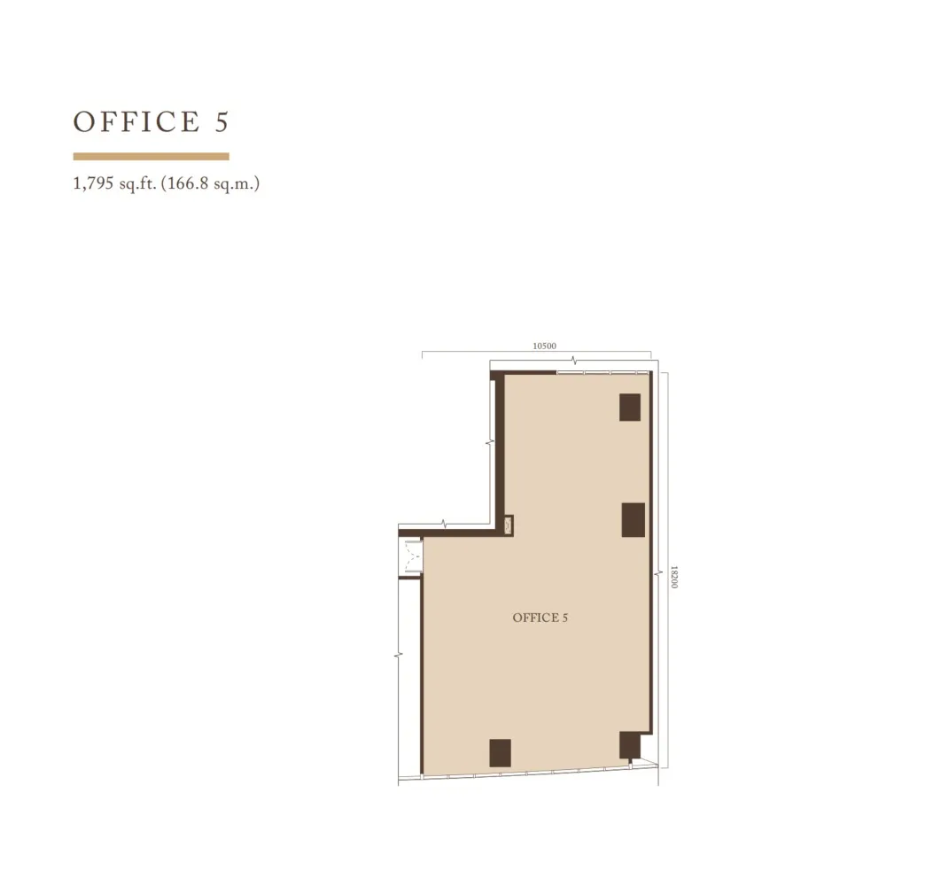 Pavilion Square Office Office Layout 5 floor plan, about 2200 sq ft