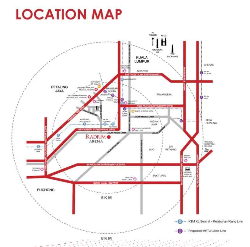 Radium Arena location map