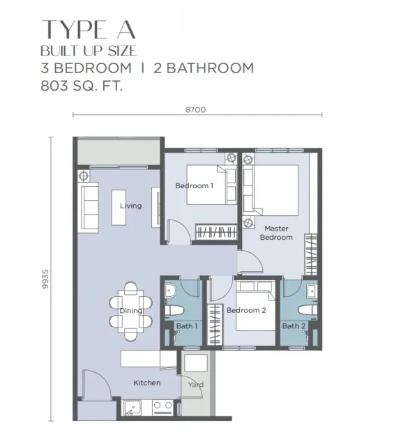 Riverville Residences 2 Type A floor plan