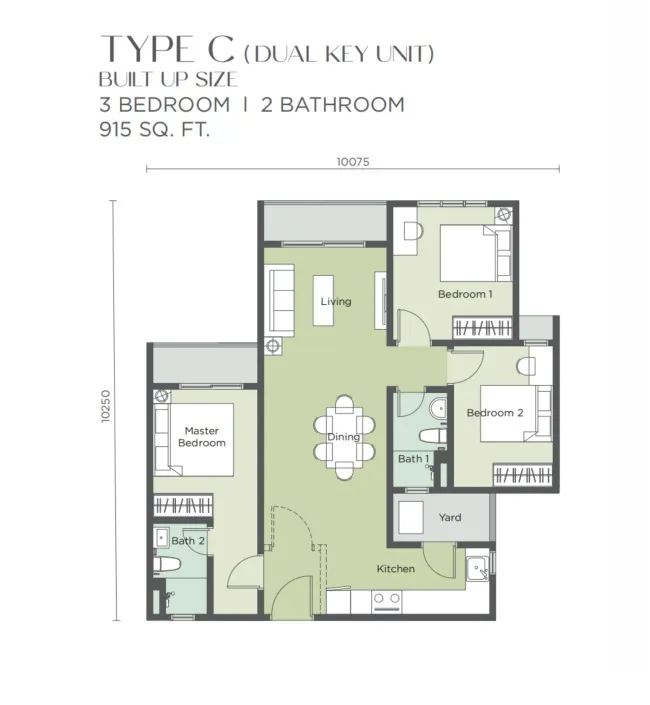 Riverville Residences 2 Type C floor plan