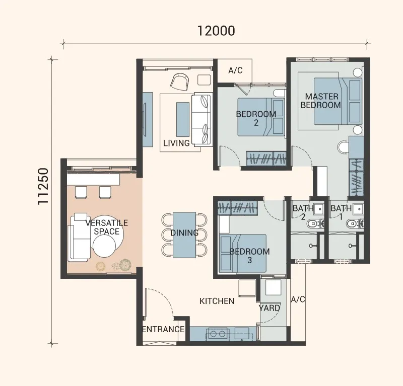 Veridian Type A1 floor plan