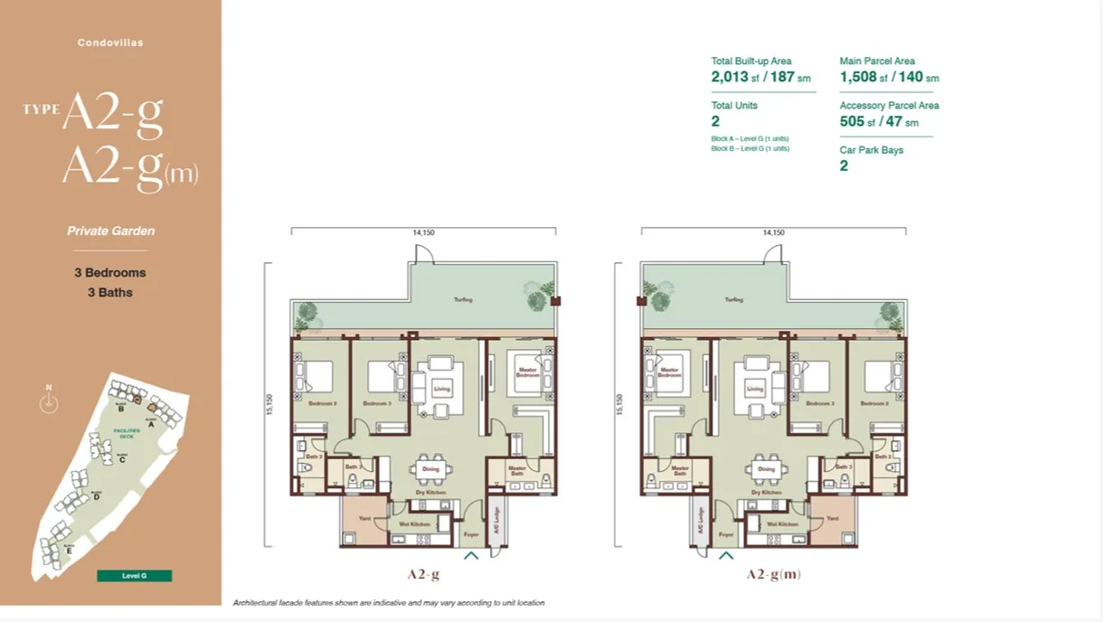 Zenia Damansara Type A2(Parkhome (Endlot)) floor plan, about 3820 sq ft, 5 bedrooms, 5 bathrooms